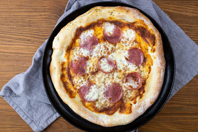 Jet's Classic Deep Dish Pizza with cheese and toppings